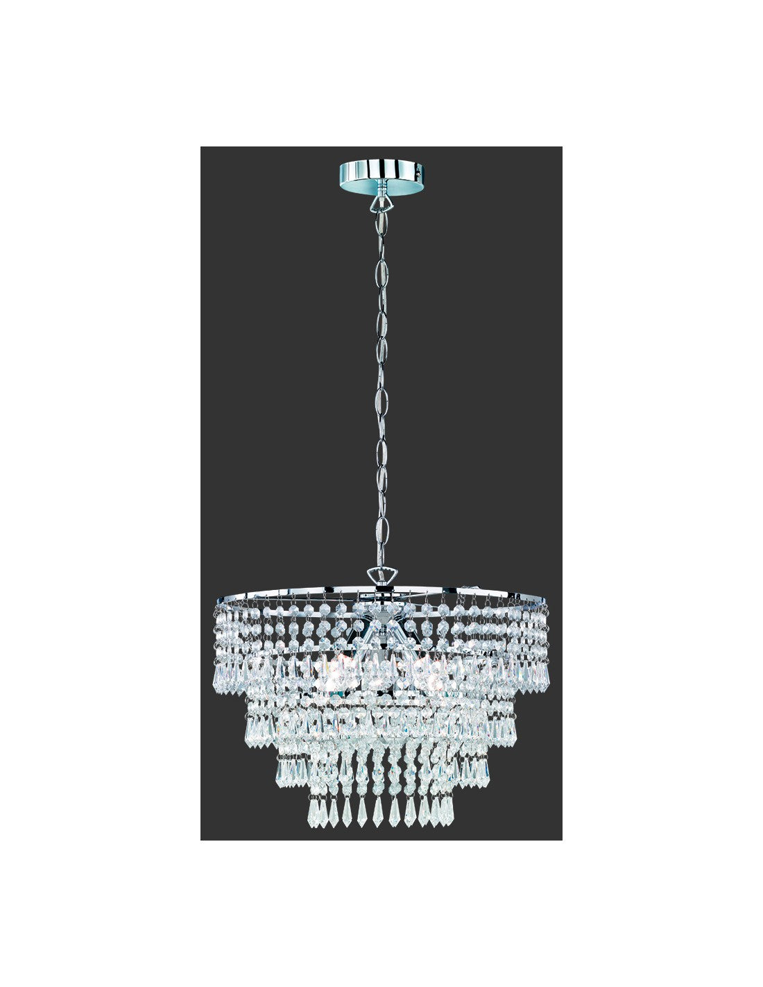Lustre Orient 3 Lumières E14 Chrome Ø42 cm Suspensions Décoratives Trio Lighting