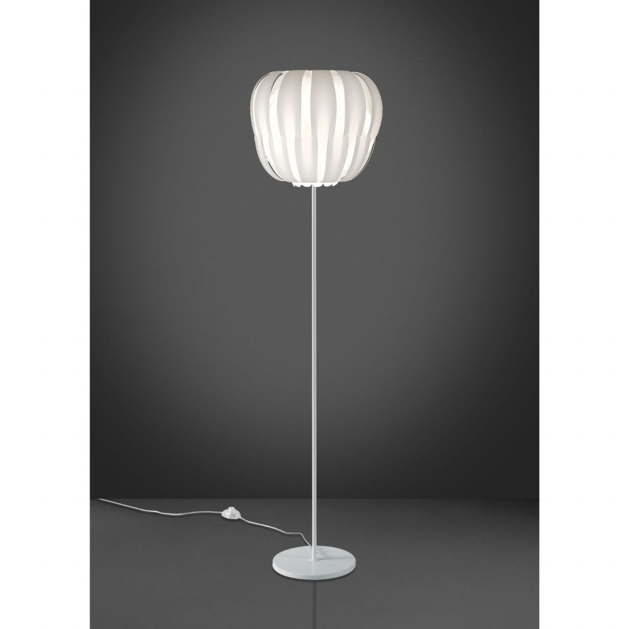 Base de lampadaire et tige blanche en métal Cm. 42x172h