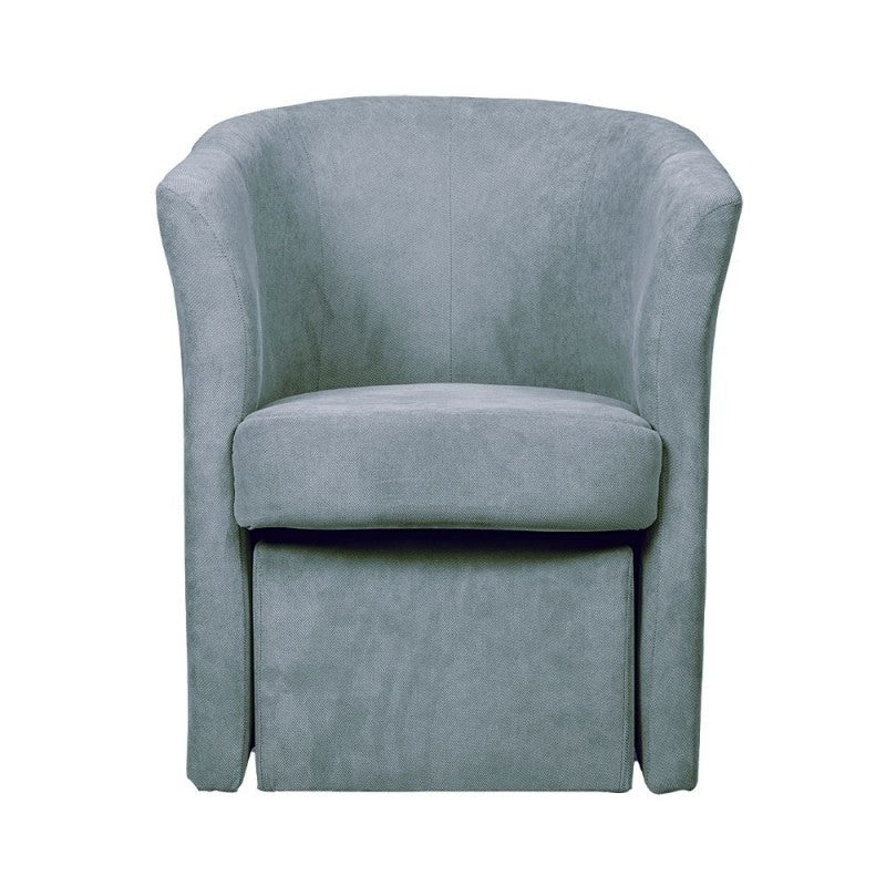 Fauteuil en tissu avec pouf amovible DJERBA Gris Clair 63,5x 62,5x h76 cm