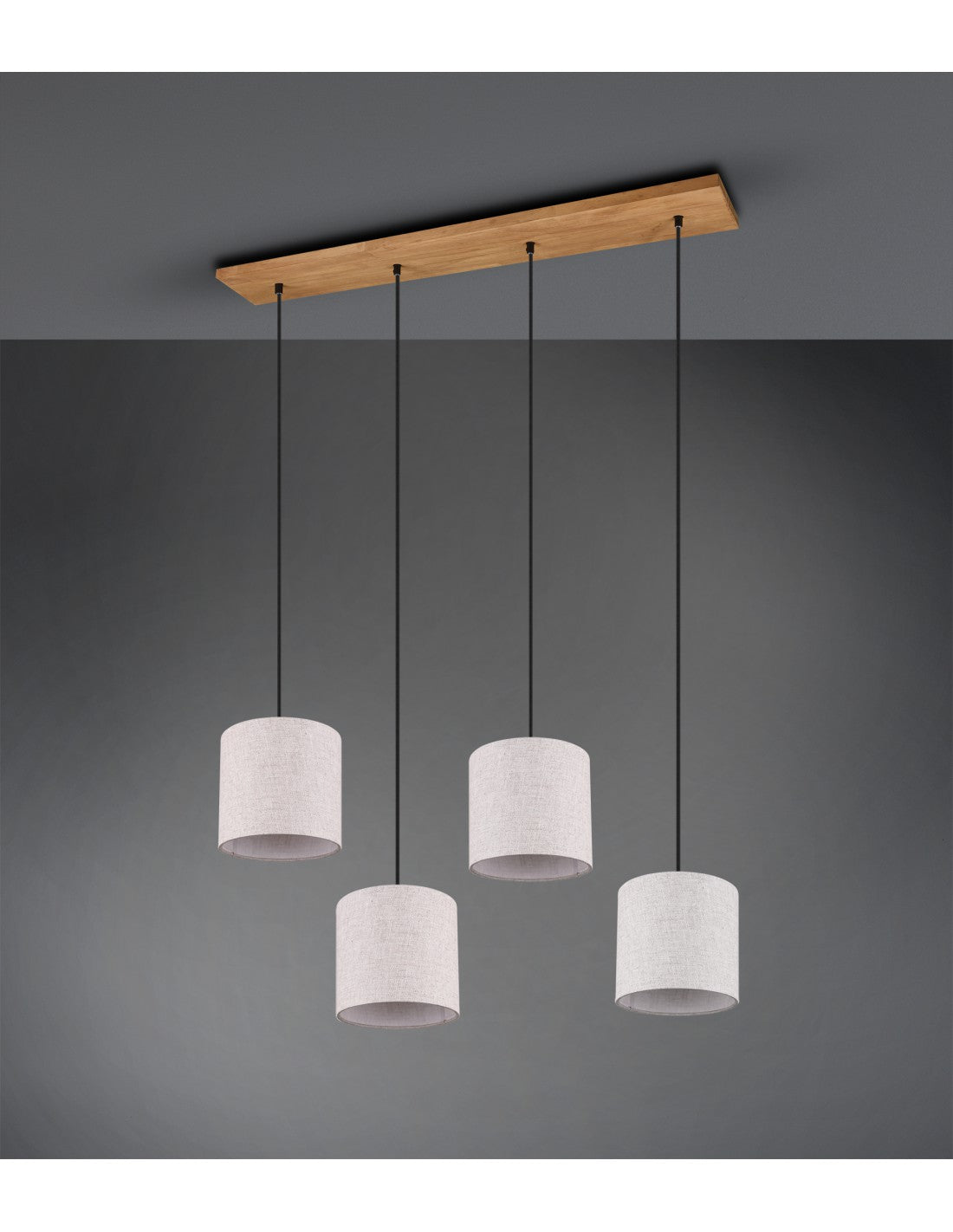 Elmau Suspension 4xE27 Abat-jour Nickel Et Sable L100 cm Trio Lighting