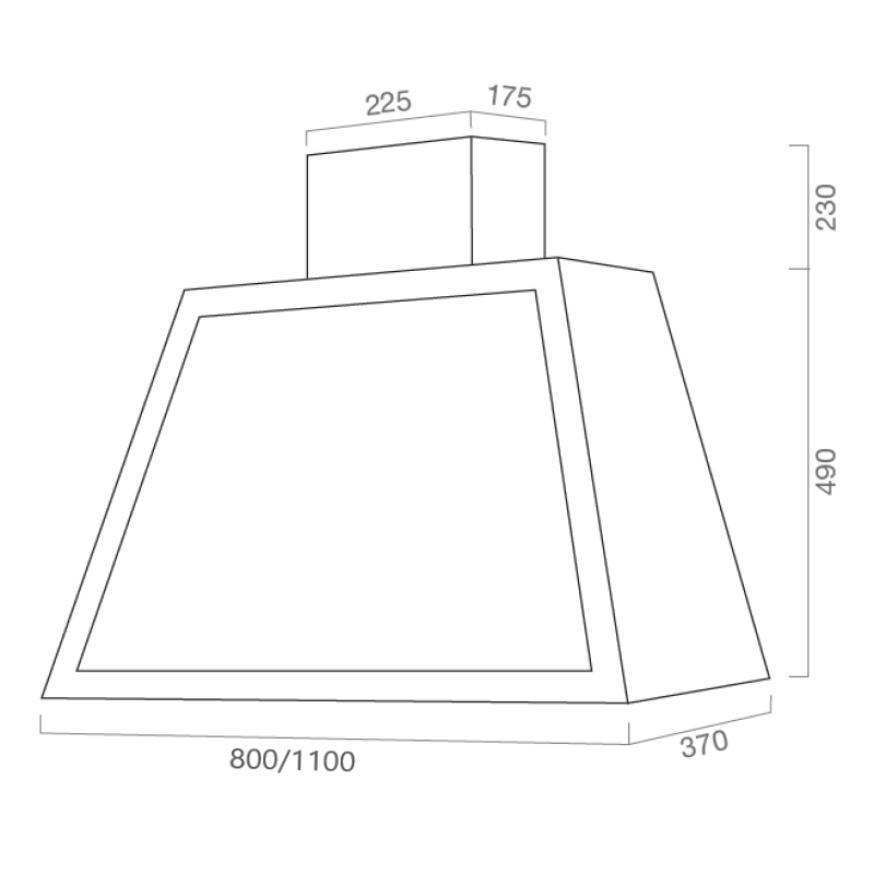 Hotte aspirante GARAGE LISCIO en inox argenté 110 cm