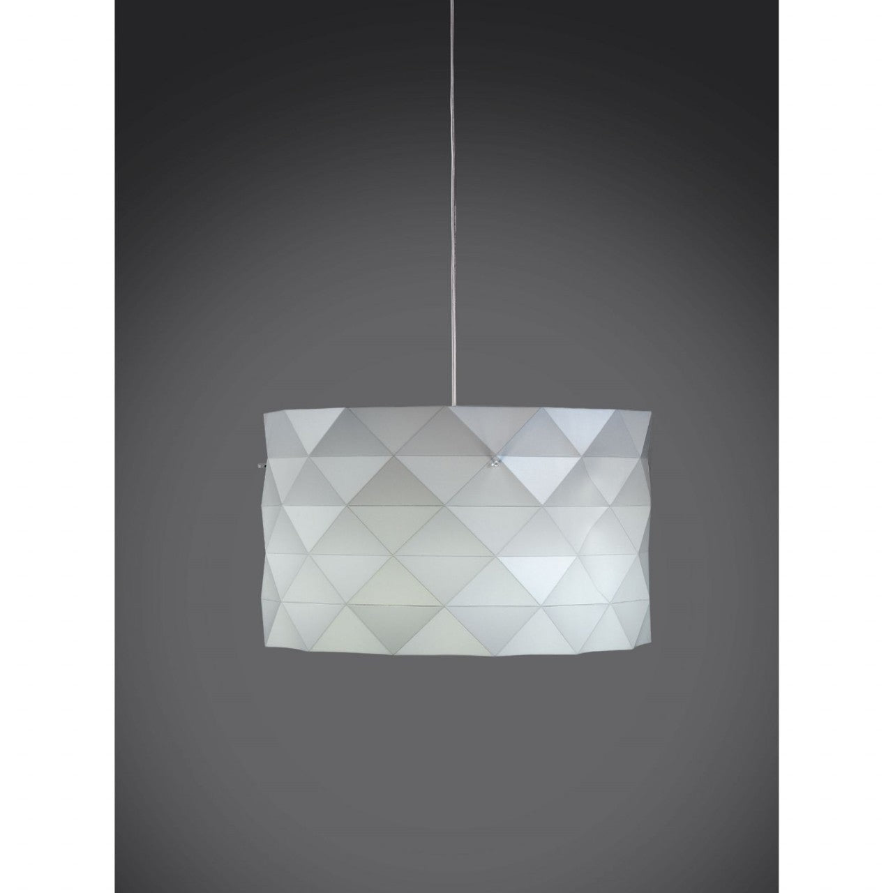 Suspension 5 Lumières Blanc en Métal Chromé Cm. 40x25h