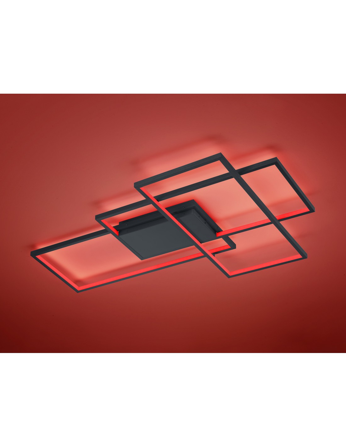 Plafonnier Led Thiago 3 Rectangles L114 cm Anthracite Trio Lighting