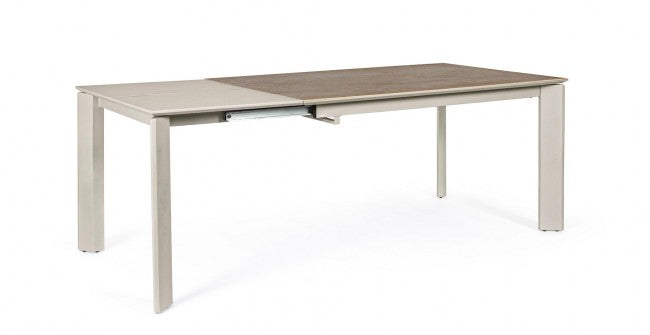 Table extensible gris et tourterelle
