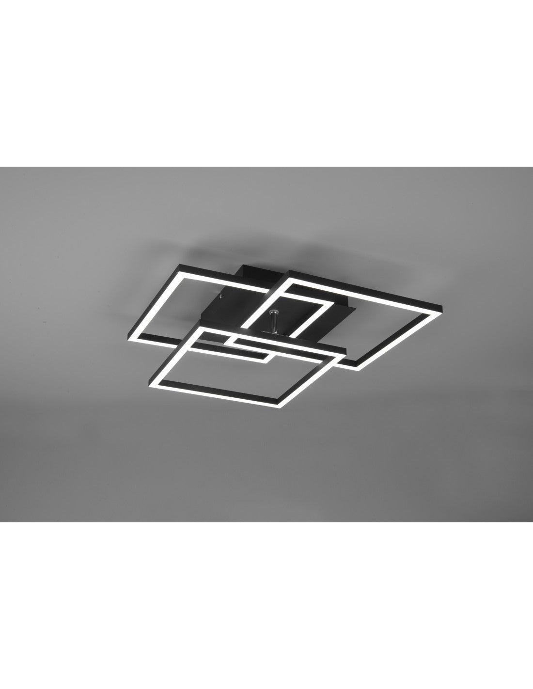 Plafonnier 3 Carrés Réglables Variateur LED Mobile Noir Trio Lighting