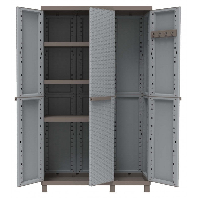 Grande armoire trois portes en résine 102 x 39 x 170 h cm