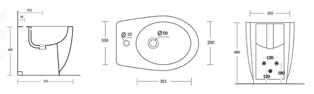Bidet À Poser Azalée H. 49 Cm