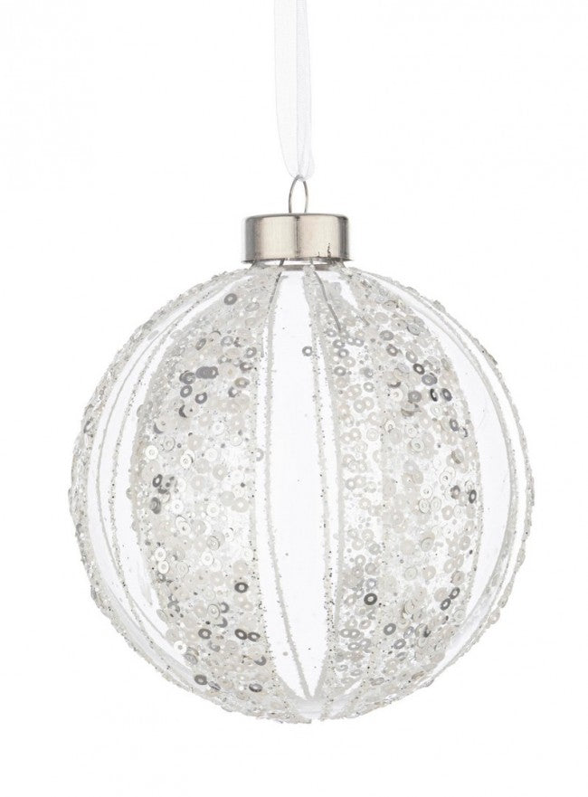 8x Sphère Vt Spangly Blanc