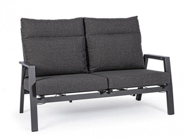 Canapé 2 places avec coussins inclinables avec coussins Kledi anthracite