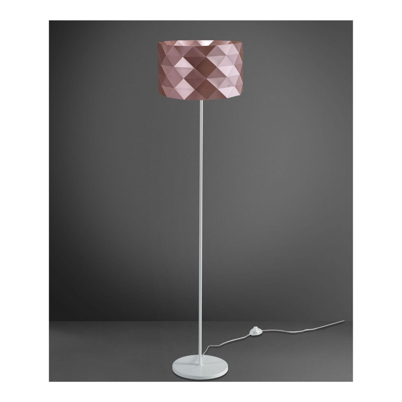 Lampadaire Pied et Tige Métal Rose 40 x 153h Cm