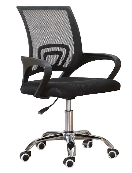 Sedia operativa con ruote Bisk nera