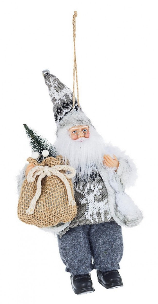 6x Père Noël Houx Argent Xs