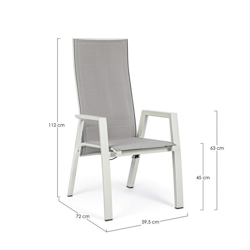 Steven Lunar chaise de jardin inclinable c-br 59x72x112h cm