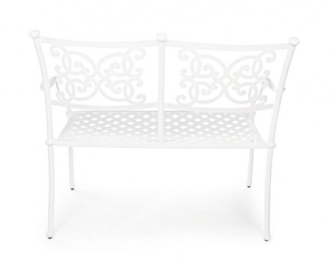 Banc d'extérieur Giglio blanc 110 x 59 x 85 h cm