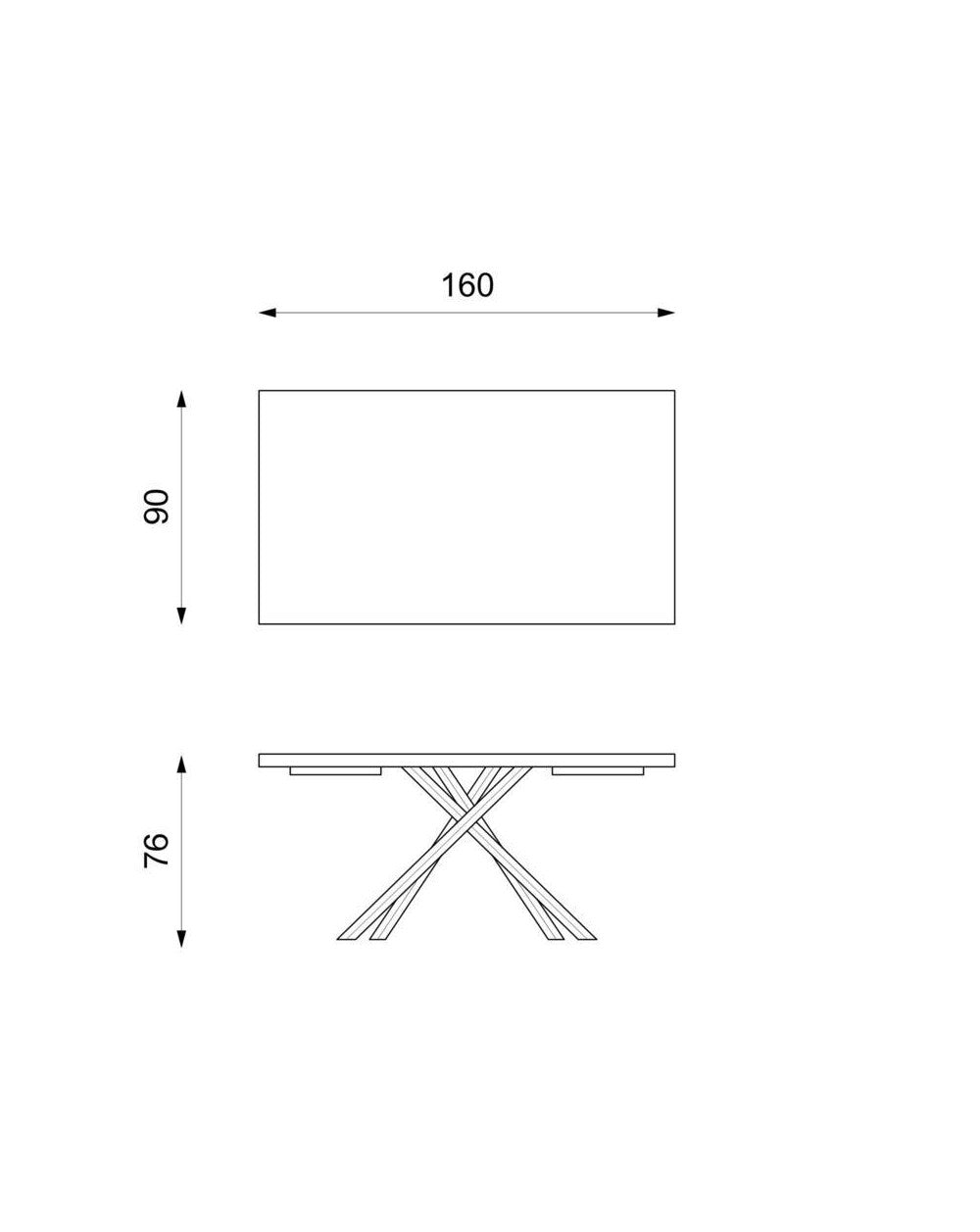 Table Fixe 160 x 76 H cm - Spike