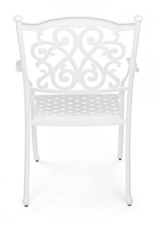 Chaise d'extérieur blanche avec accoudoir Ivrea