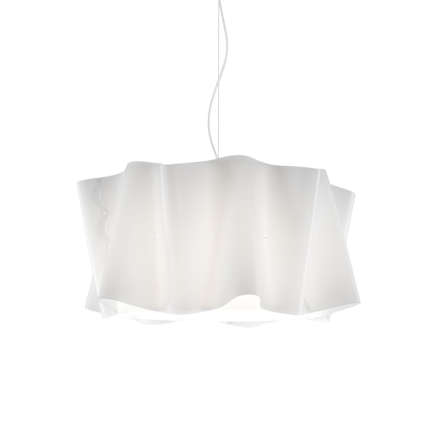 Suspension 3 Lumières Blanc en Métal Chromé Cm. 60 x 32h