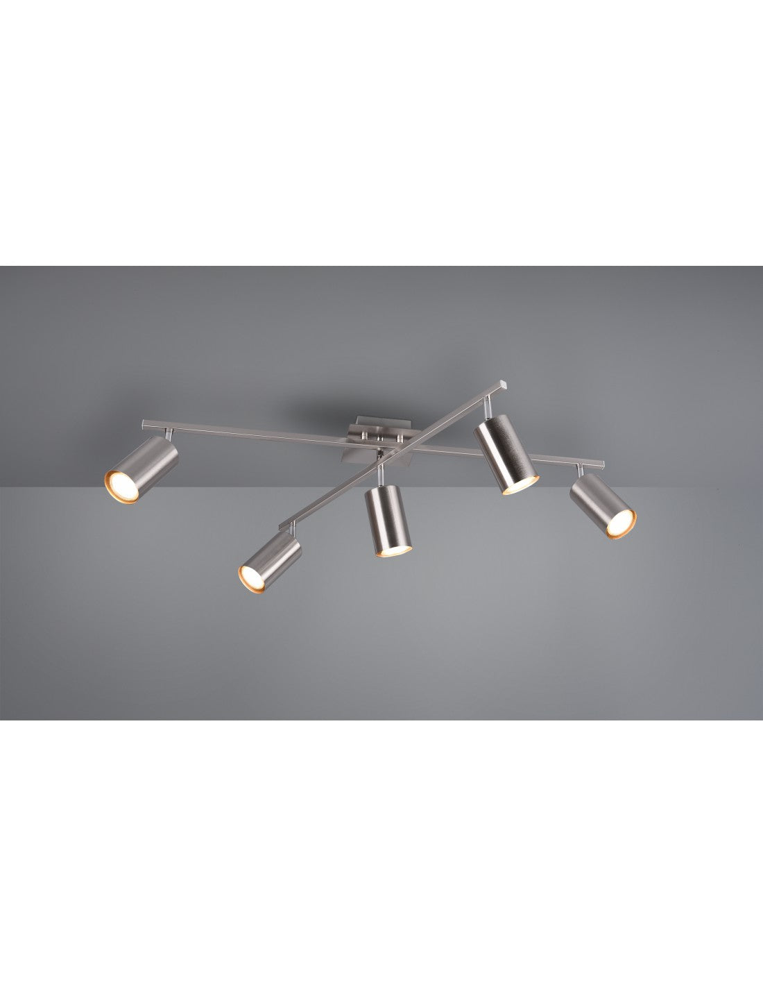 Plafonnier Marley Nichel Trio Lighting avec 5 spots orientables