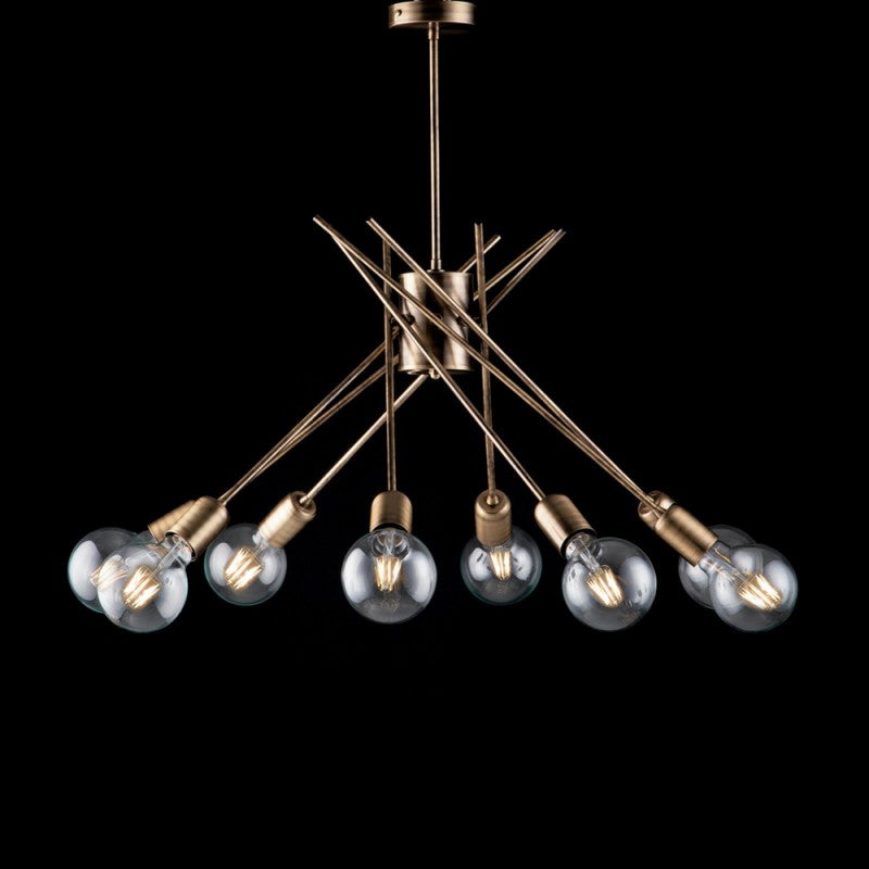 Lustre industriel urbain moderne en fer brossé 64 cm