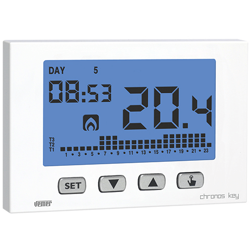 Chronothermostat hebdomadaire Chronos Key Blanc