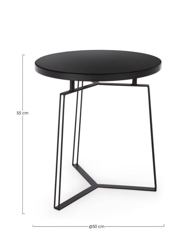 Table basse en métal noir style design 50 cm