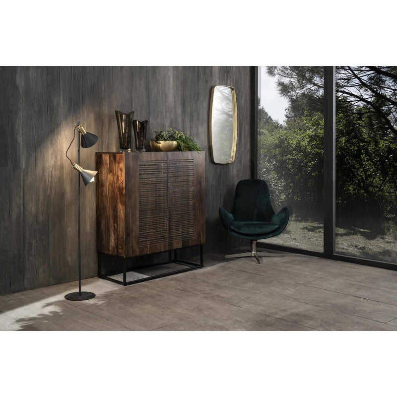 Buffet en bois de manguier marron 2 portes 6 compartiments internes 100x45xh.120 cm