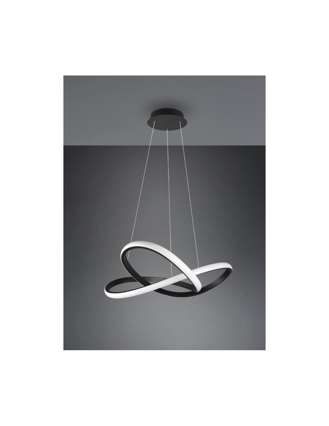 Suspension Cours Moderne Variateur Led Noir 27W Ø60 cm Trio Lighting