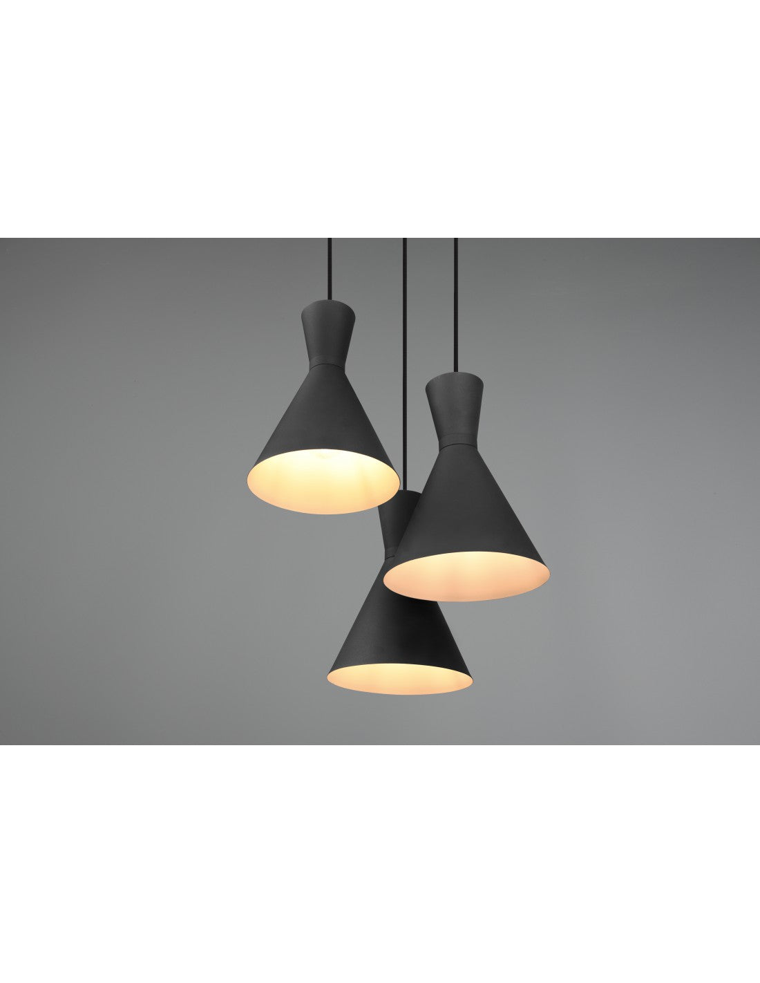 Lustre Enzo Rond 3xE27 Noir Mat Trio Lighting