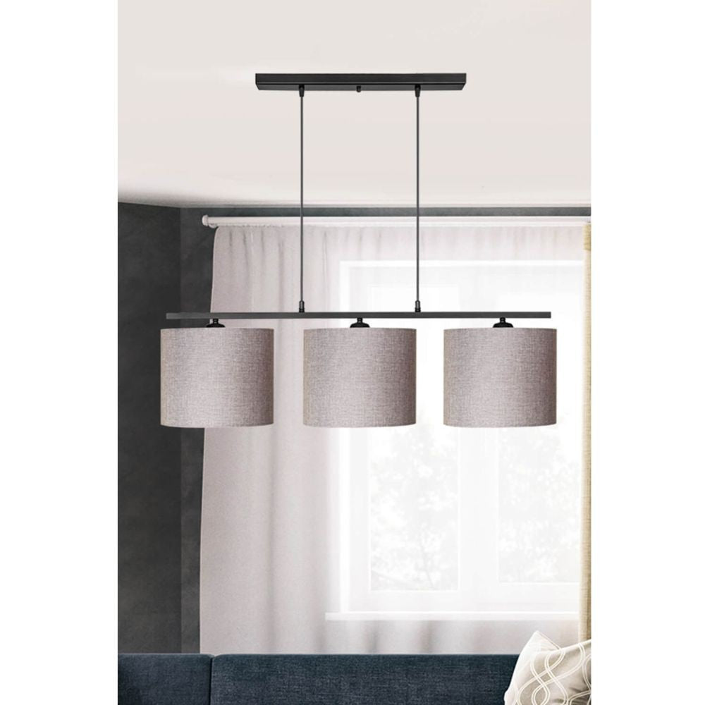 Suspension Medusa ASZ1532 avec abat-jour en tissu beige