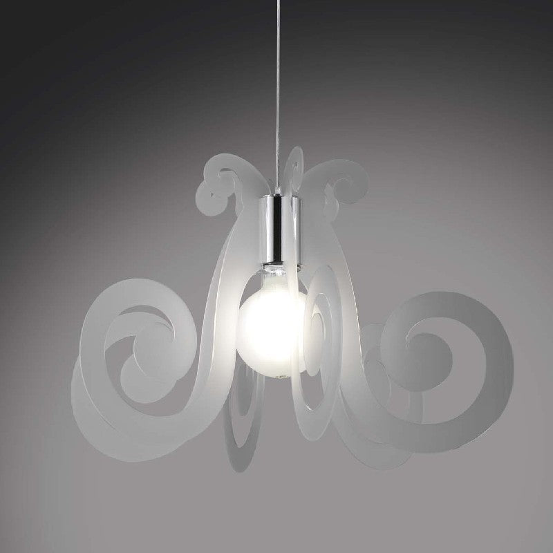 Lustre à suspension MIZAR en plexiglas satiné diamètre 64x h41 cm