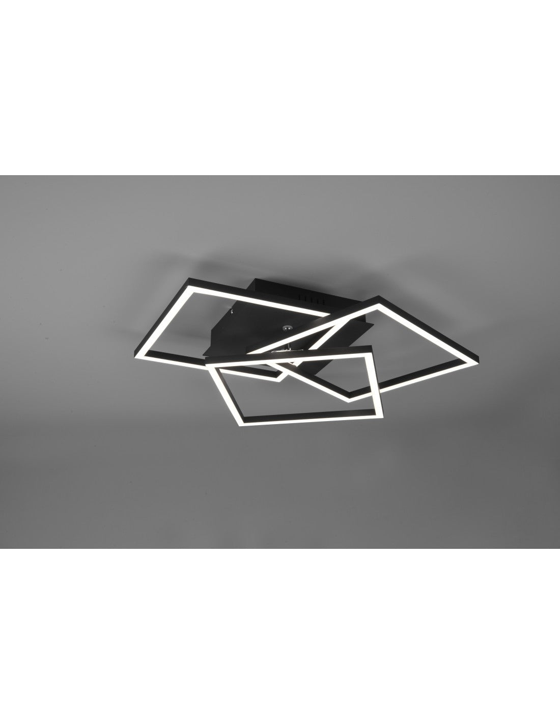 Plafonnier 3 Carrés Réglables Variateur LED Mobile Noir Trio Lighting