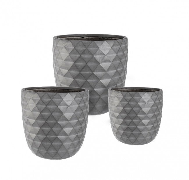 Vase Anthracite Bombe Pyramide Set3