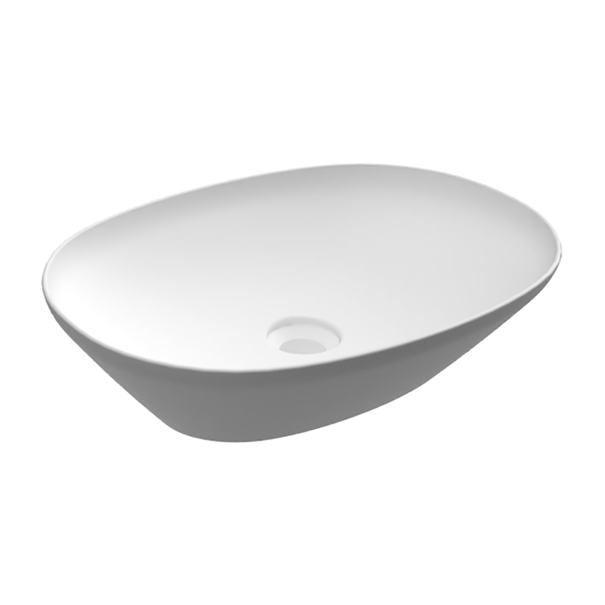 Vasque à poser ovale sans trou - 50x36 cm, blanc