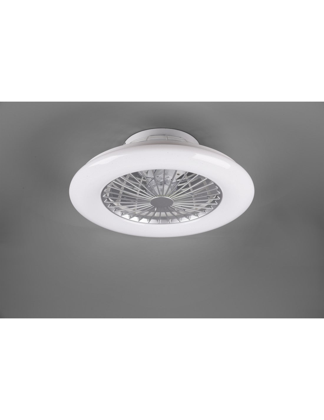 Lustre LED à intensité variable, ventilateur Stralsund, trio d'éclairage en aluminium