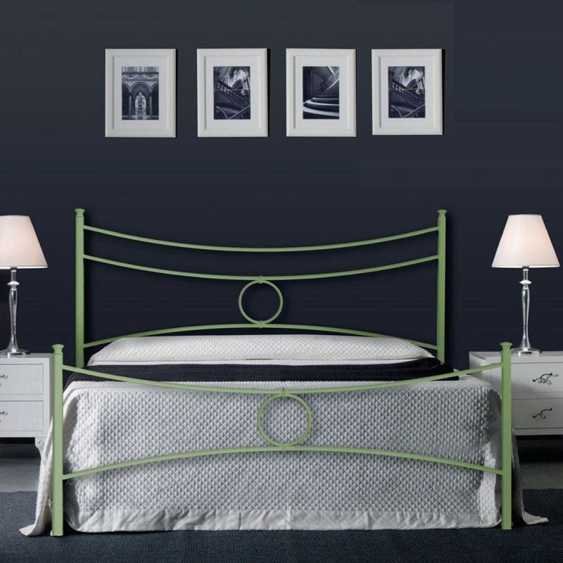 Lit double en fer avec pied de lit Vert CONCA 166x208x h117 cm