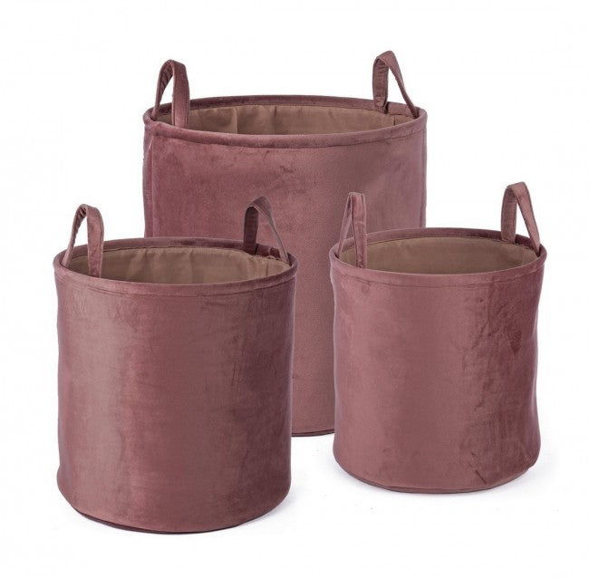 3x Set 3 P. Objets Velours À Rosa