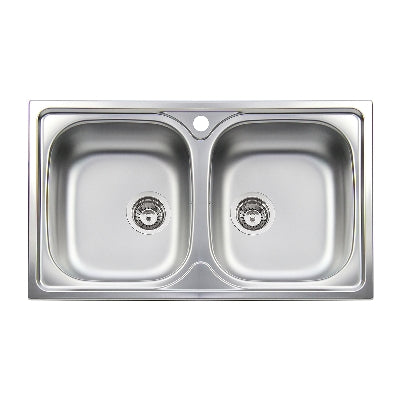 Évier encastrable inox 2 bacs 86 cm