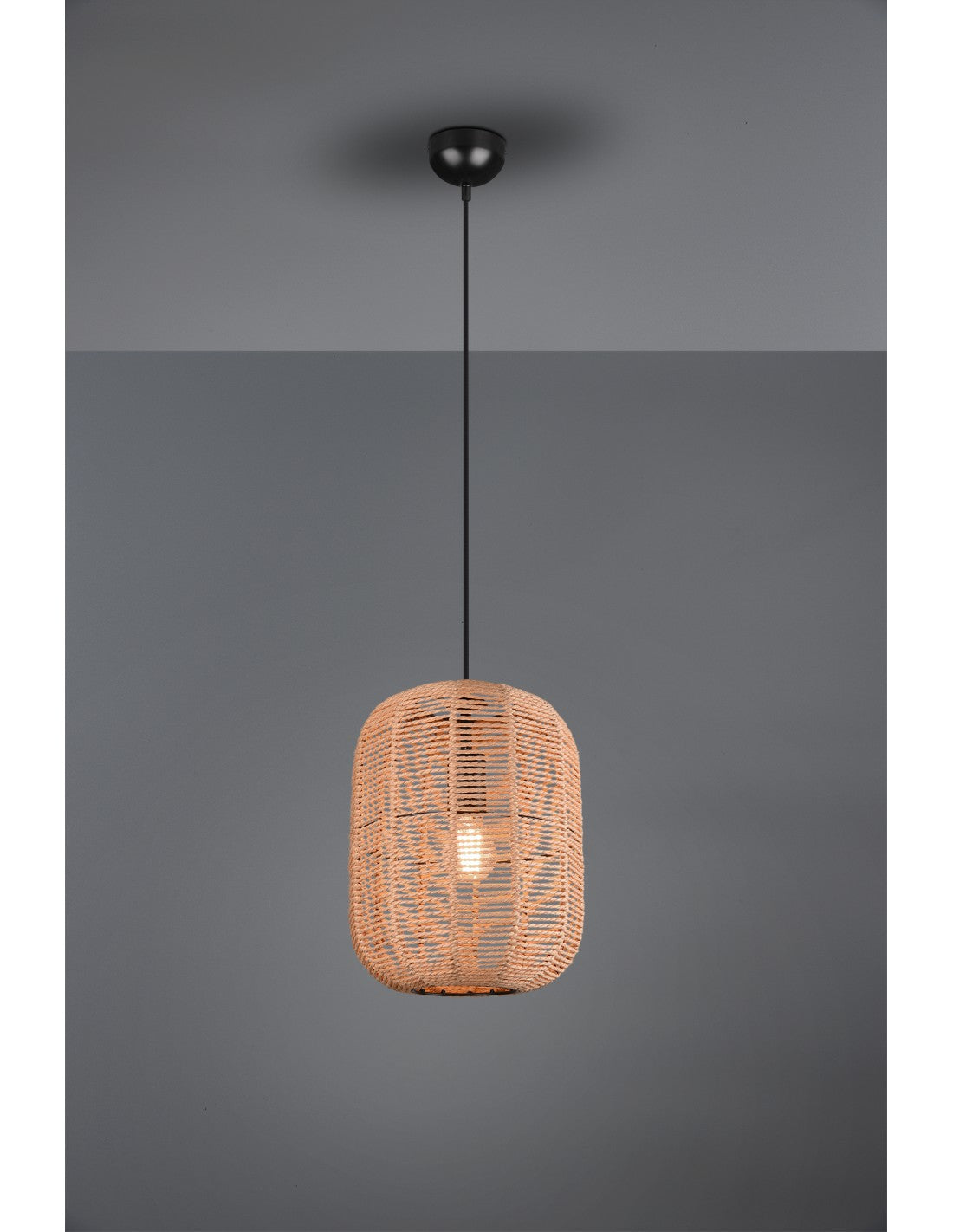 Lampe à Suspension Runa Diffuseur Fibre Naturelle Ø35 cm Trio Lighting