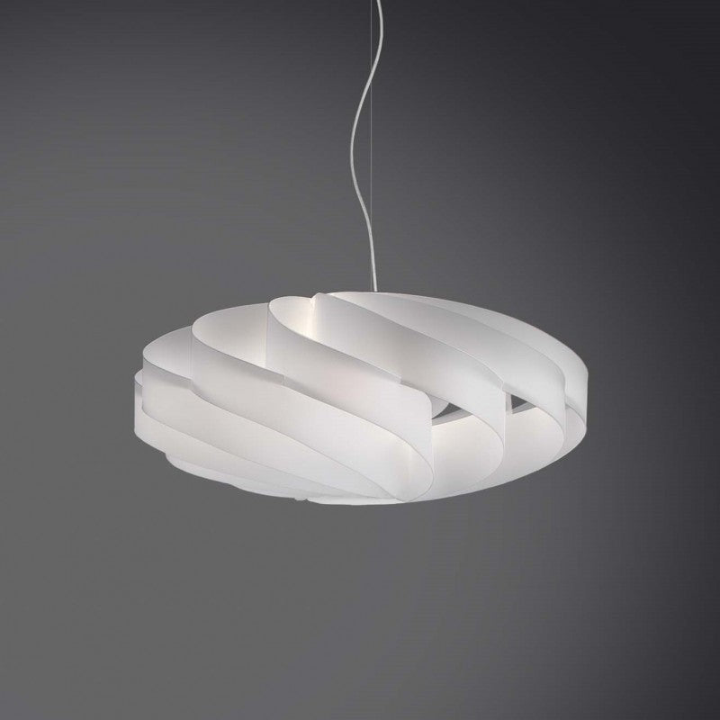 Lustre suspendu PLAT une lumière Blanc diamètre 50x h22 cm