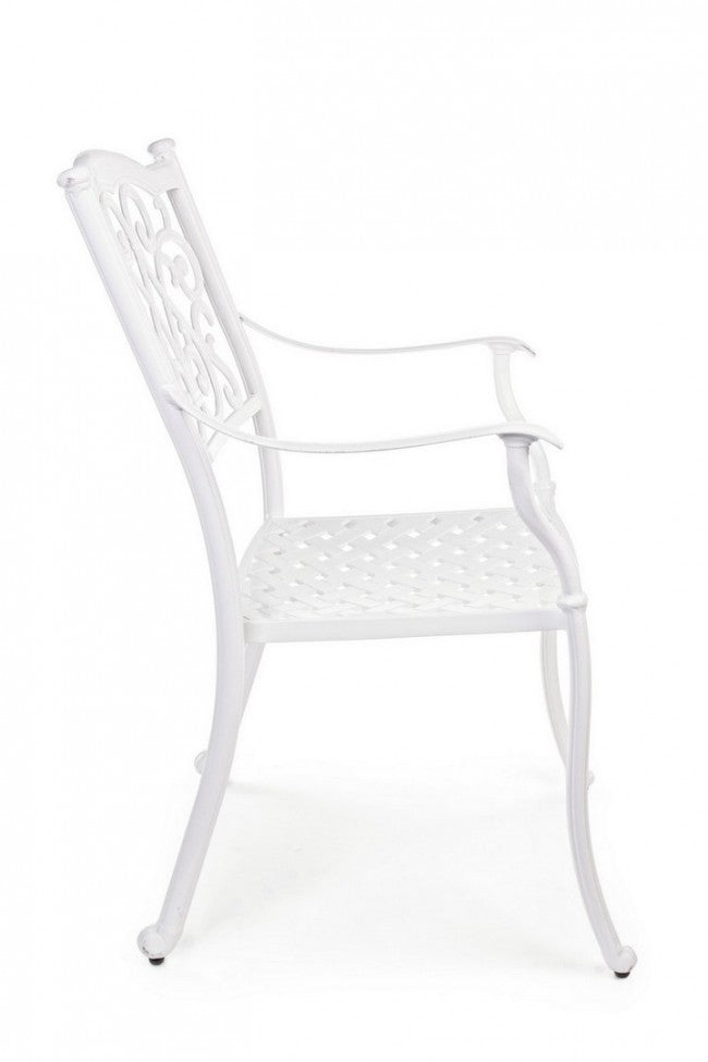 Chaise d'extérieur blanche avec accoudoir Ivrea