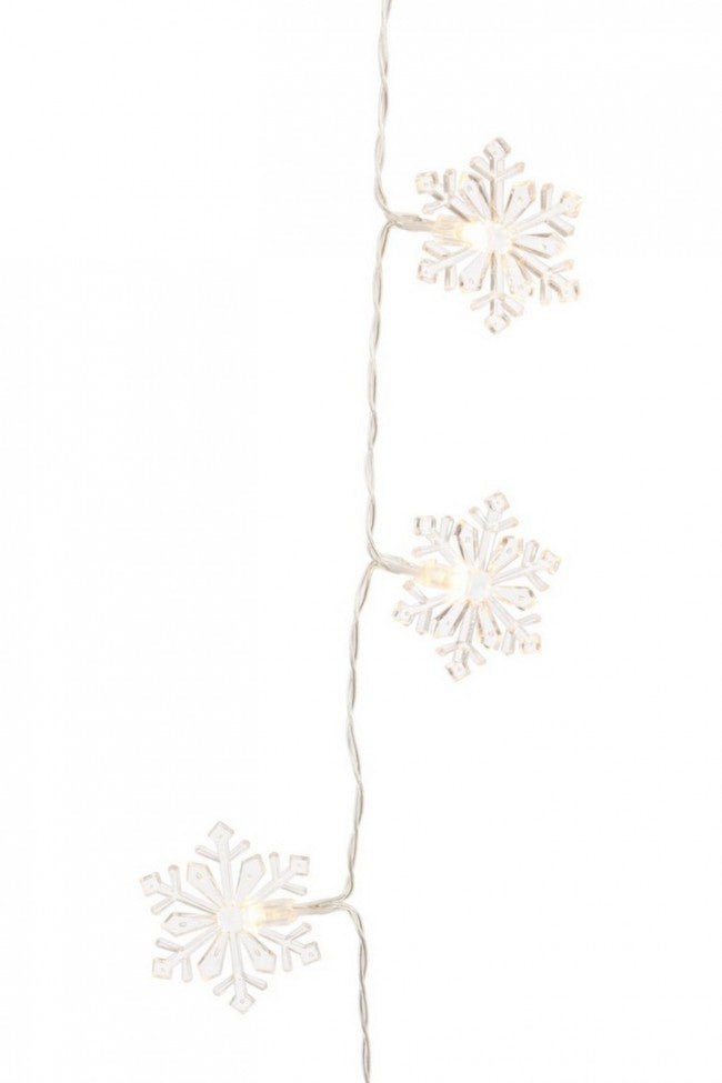 12x Chaîne Décor 12L Flocon de Neige Classique