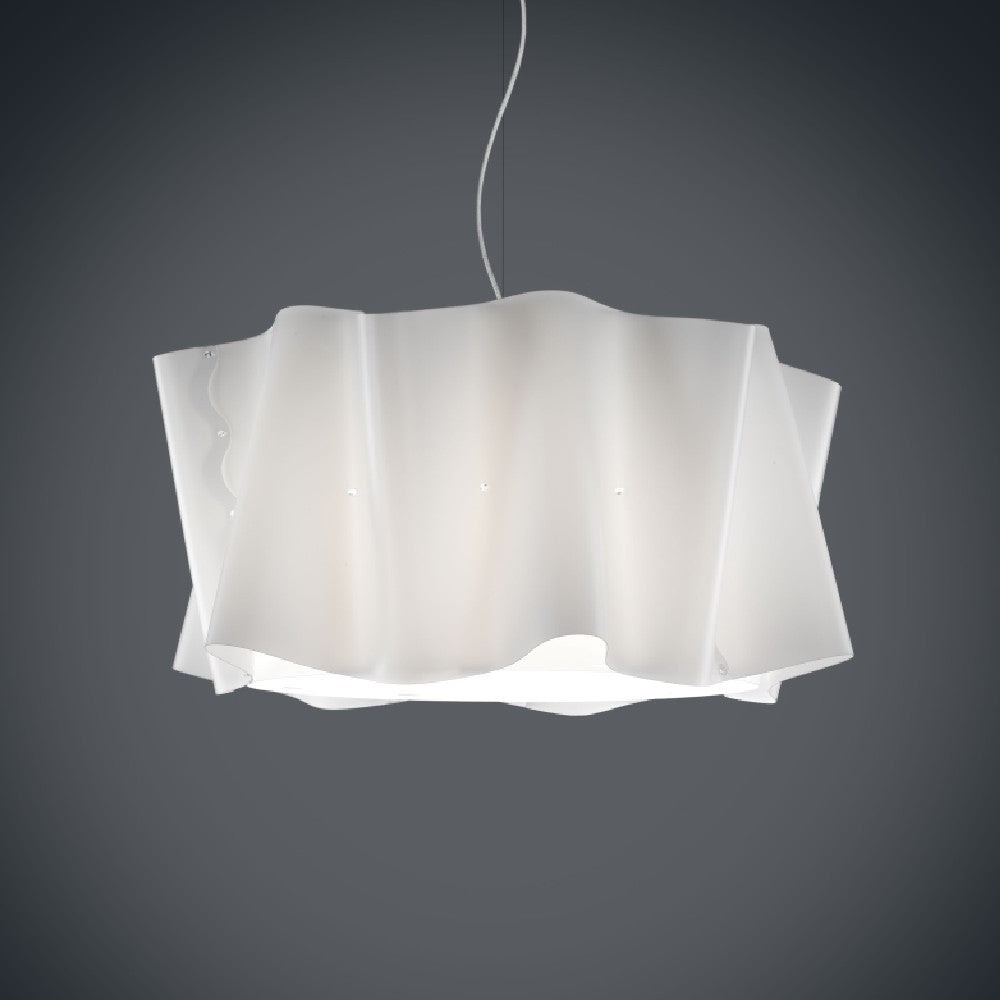 Lustre suspendu blanc à 5 lumières en métal chromé cm. 60 x 32 heures