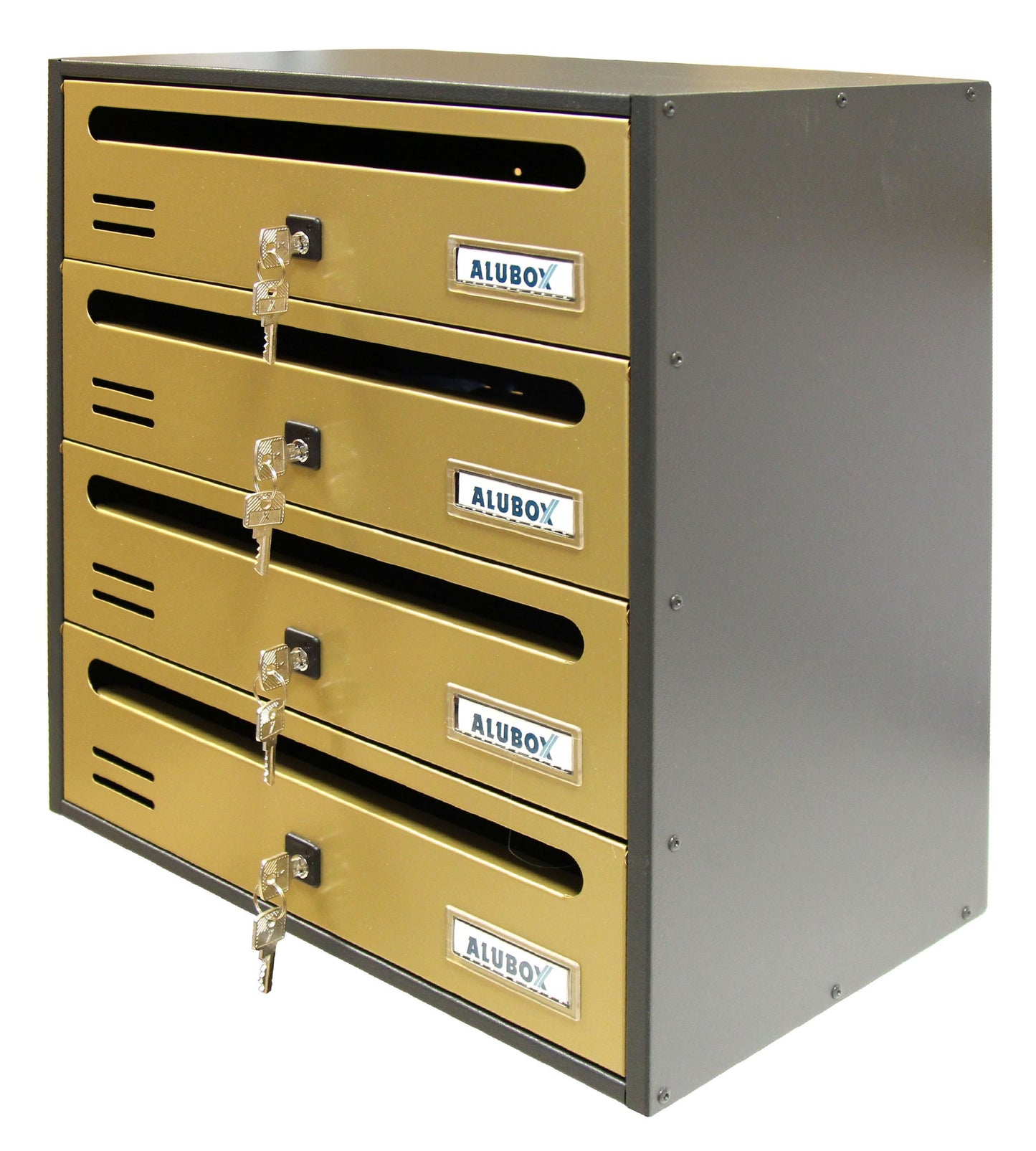 Boîte aux lettres dorée 4 places