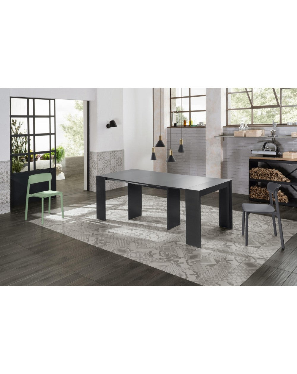Console extensible Pinocchio STS en mdf noir