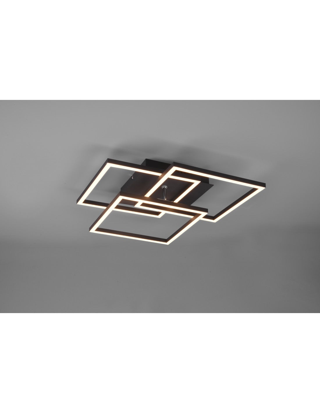 Plafonnier 3 Carrés Réglables Variateur LED Mobile Noir Trio Lighting