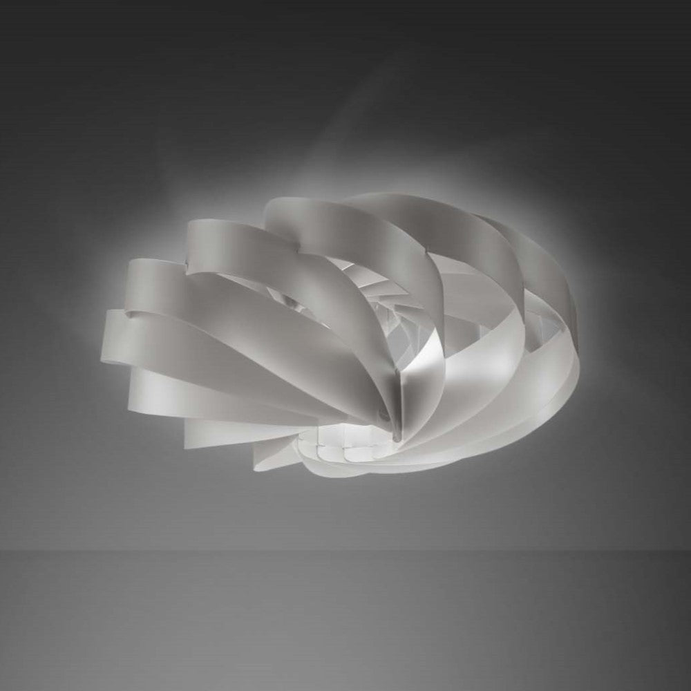 Plafonnier plat 5 lumières Argent cm 100Øx50h