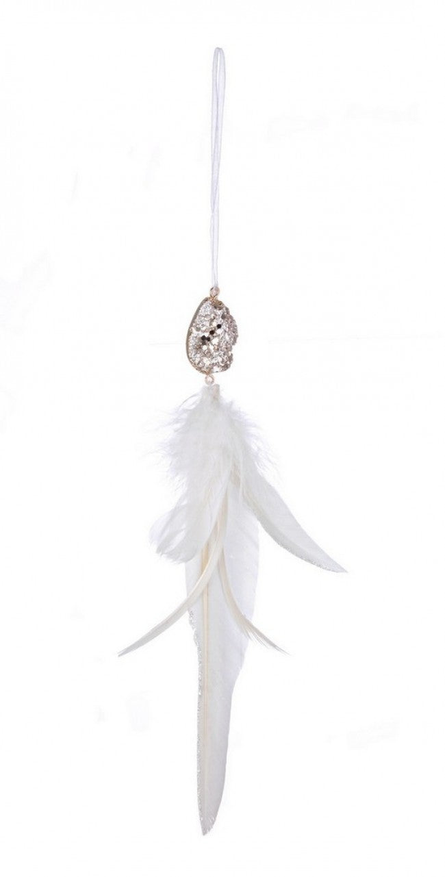 4x Suspension Plume Blanche H25