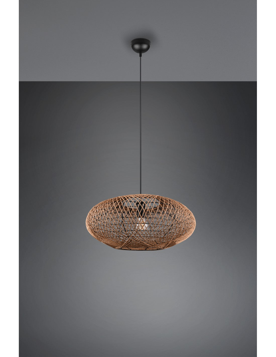 Suspension Maison de Vacances Abat-jour Fibres Naturelles Hedda Trio Lighting