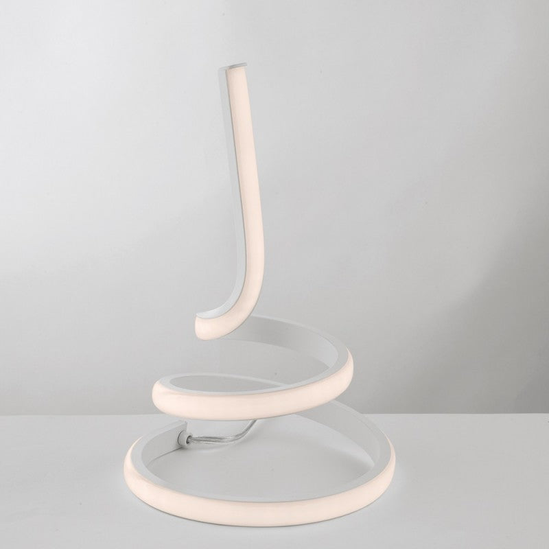 Lampe de table en métal blanc et aluminium avec LED intégrée 18x h28 cm