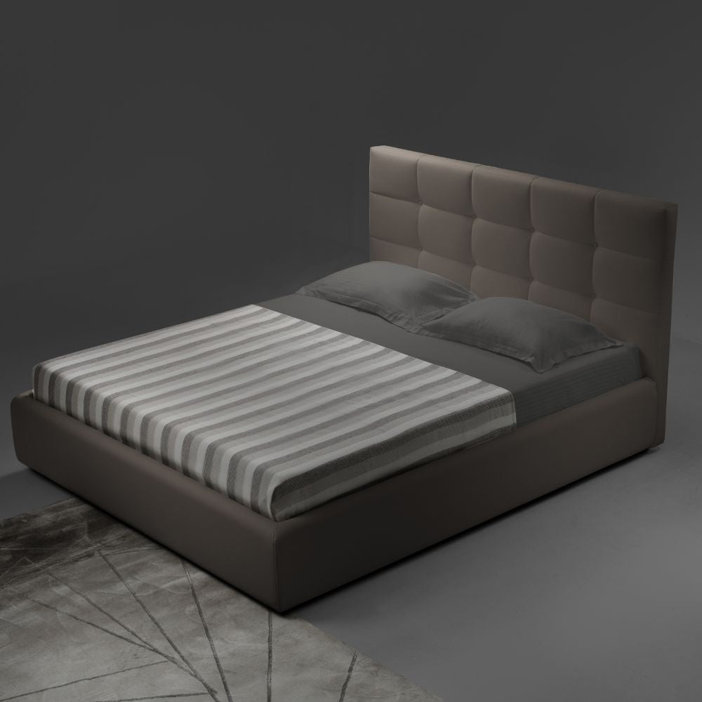 Lit simple avec rangement Naples tourterelle gris